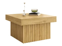 Mesa de centro natural, aglomerado e MDF, 79x79x46cm