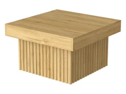 Mesa de centro natural, aglomerado e MDF, 79x79x46cm