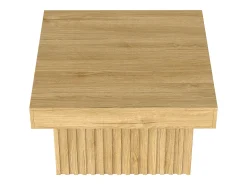 Mesa de centro natural, aglomerado e MDF, 79x79x46cm