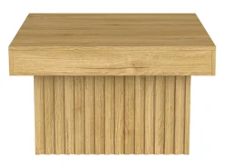 Mesa de centro natural, aglomerado e MDF, 79x79x46cm