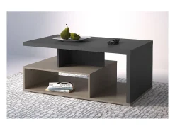 Mesa de centro NESS – Tampo 100 x 60 cm – Acabamento Congo e antracite – Design moderno