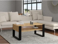Mesa de centro Nouka madeira e preto 48cm