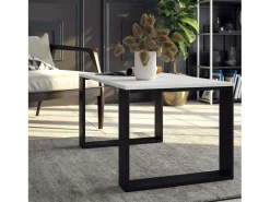 Mesa de Centro NOX Branco/Preto - Design Moderno, Laminado Durável, Fácil Montagem