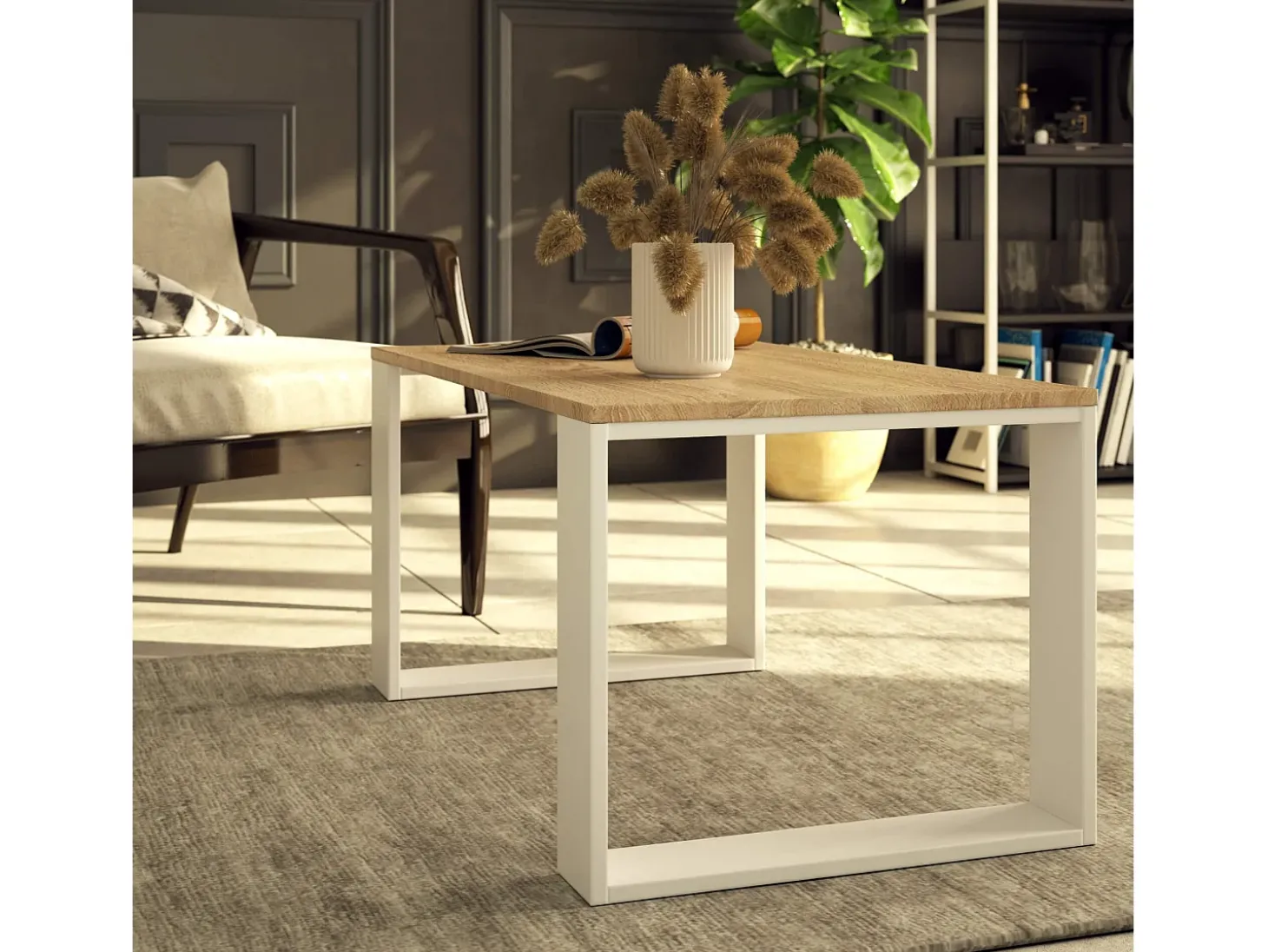Mesa de Centro NOX Carvalho Sonoma / Branco