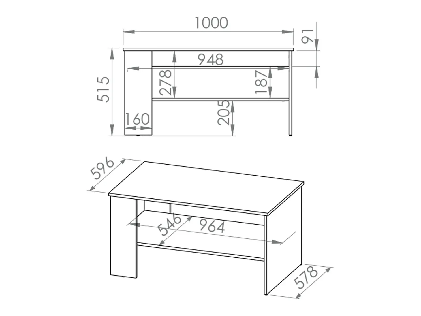 Mesa de centro Orion branco 52cm
