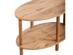 Mesa de centro oval 43 x 70 x 44 cm com efeito madeira 03_0008479