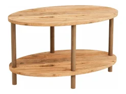 Mesa de centro oval 43 x 70 x 44 cm com efeito madeira 03_0008479