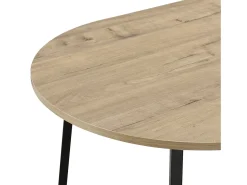 Mesa de centro oval 100 x 60 x 47 cm com efeito de carvalho preto 03_0008519