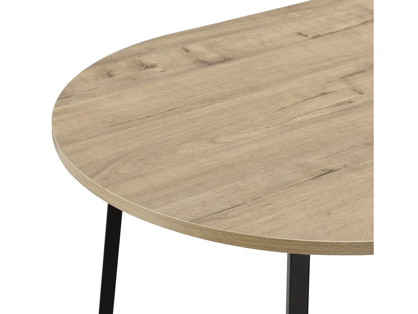 Mesa de centro oval 100 x 60 x 47 cm com efeito de carvalho preto 03_0008519