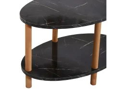 Mesa de centro oval 43 x 70 x 44 cm mármore preto 03_0008481