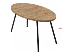 Mesa de centro oval 43 x 90 x 50 cm preto natural 03_0008506
