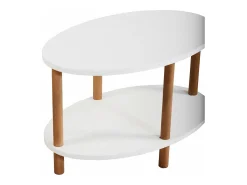 Mesa de centro oval 43 x 70 x 44 cm branca 03_0008835