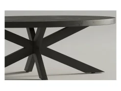 Mesa de centro oval coleção MADEIRO preta.