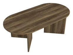Mesa de centro oval de cor natural escura - TOPANIA
