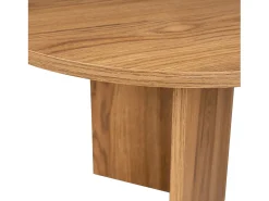 Mesa de centro oval design em madeira castanha 120cm com arrumação