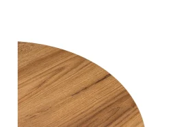 Mesa de centro oval design em madeira castanha 120cm com arrumação