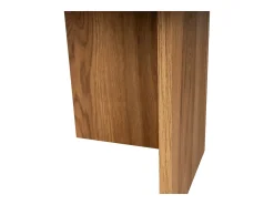 Mesa de centro oval design em madeira castanha 120cm com arrumação