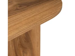 Mesa de centro oval design em madeira castanha 120cm com arrumação