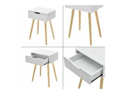 Mesa de centro para sala de estar móvel de design com gaveta PVC 60 cm branca 03_0006161
