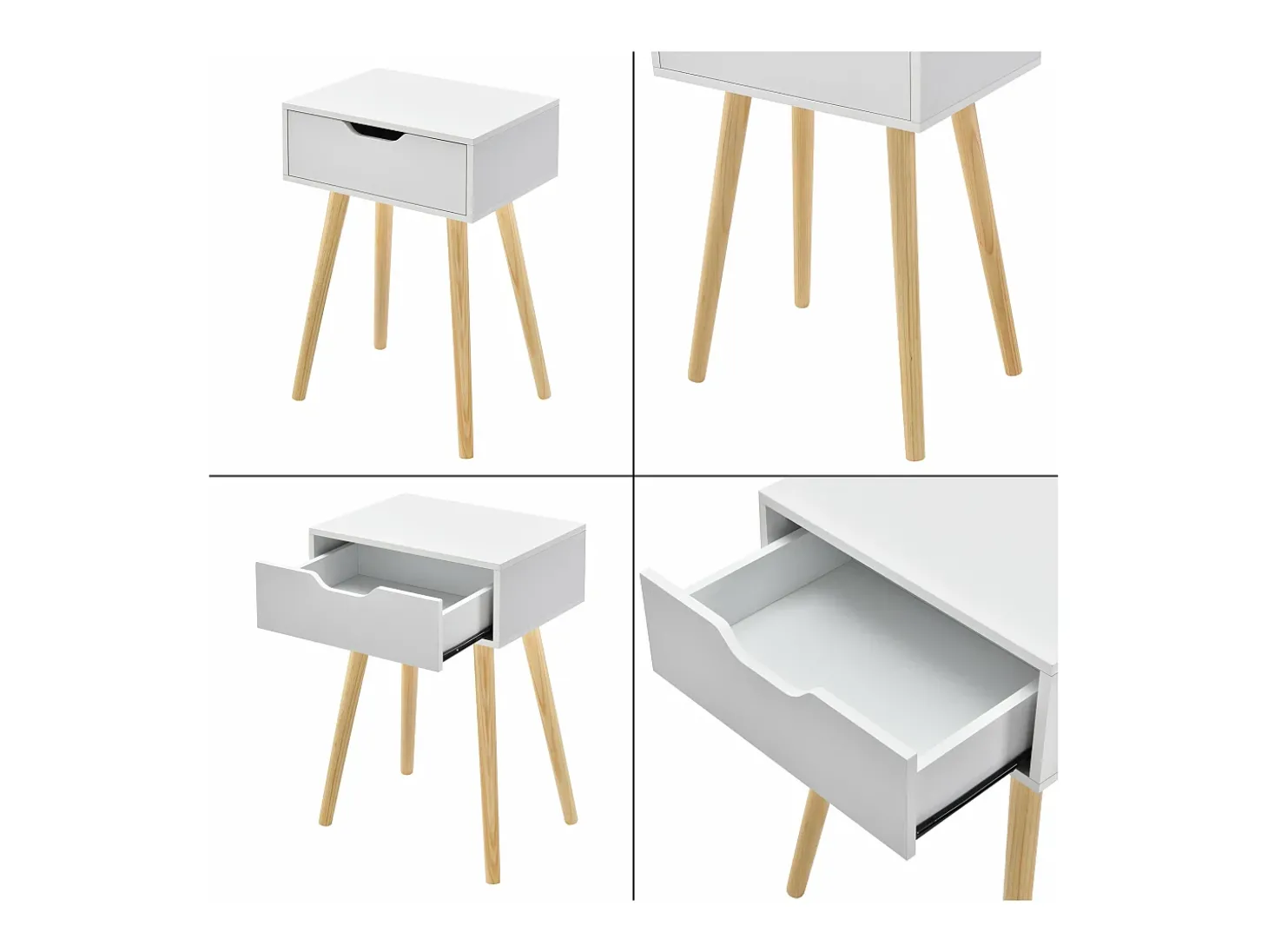 Mesa de centro para sala de estar móvel de design com gaveta PVC 60 cm branca 03_0006161