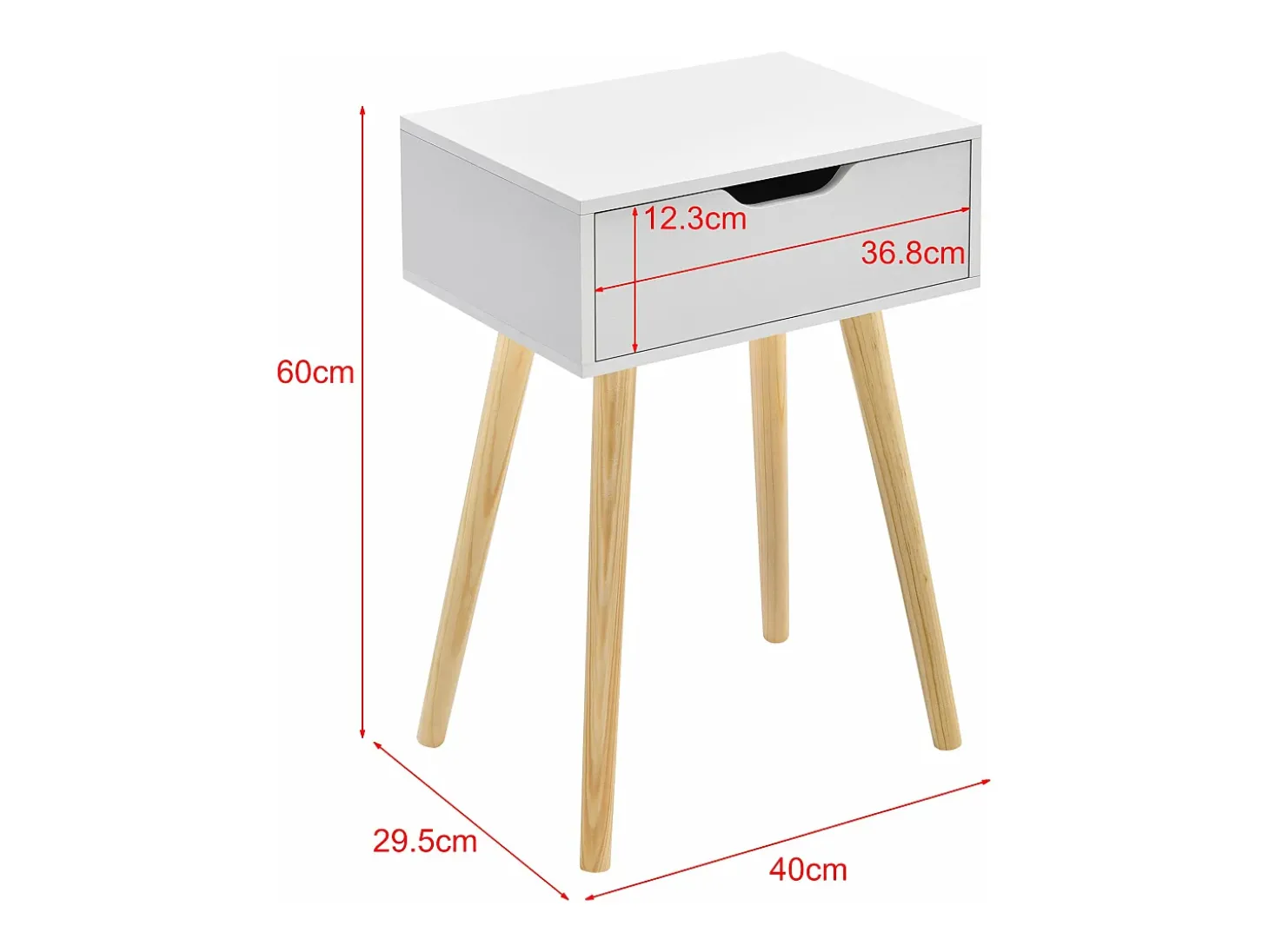 Mesa de centro para sala de estar móvel de design com gaveta PVC 60 cm branca 03_0006161