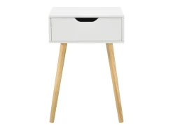 Mesa de centro para sala de estar móvel de design com gaveta PVC 60 cm branca 03_0006161
