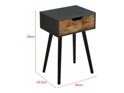 Mesa de centro para sala de estar com gaveteiro em PVC 60 cm preta 03_0006165