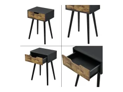 Mesa de centro para sala de estar com gaveteiro em PVC 60 cm preta 03_0006165