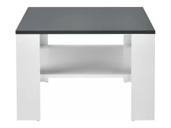 Mesa de centro para sala de estar 60 x 60 x 40 cm branca e cinza escuro 03_0008433