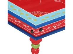 Mesa de centro pintada à mão mangueira maciça vermelho PT125199