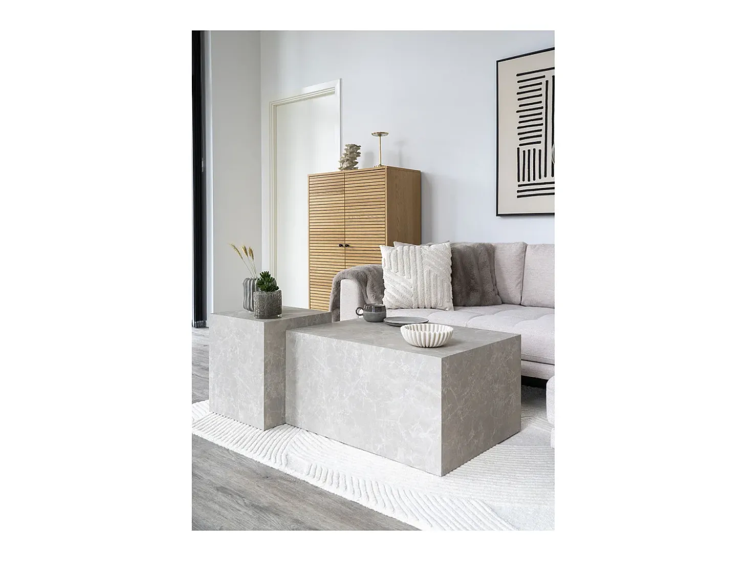Mesa de Centro Prague, Cinzento, 40x40x45 cm, Kendra Home