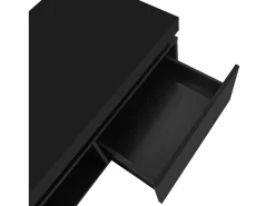 Mesa de centro preta com iluminação LED e gaveta, aglomerado, 100x50x40,3 cm
