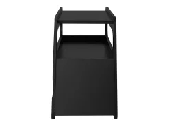 Mesa de centro preta com rodas e arrumação, design redondo 81x33x51,5cm