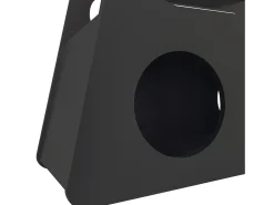 Mesa de centro preta com rodas e arrumação, design redondo 81x33x51,5cm