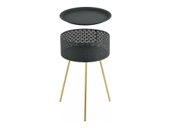 Mesa de centro preta e dourada 65 x 40 cm 03_0008439