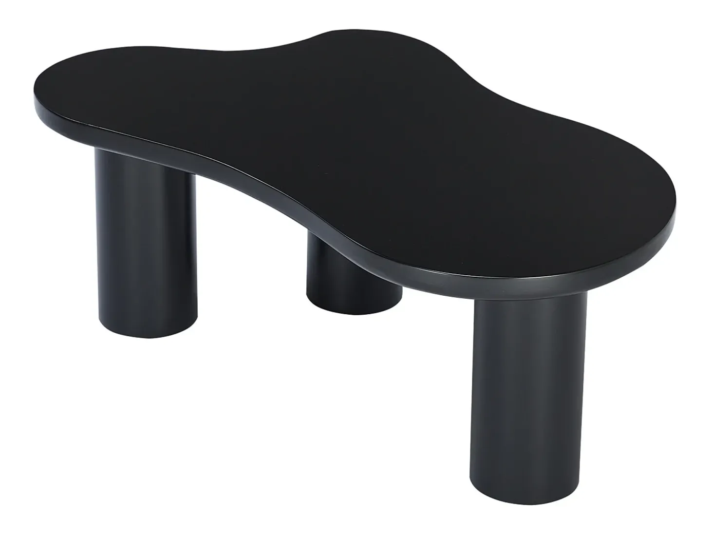 Mesa de centro preta em forma de nuvem - MDF e PVC