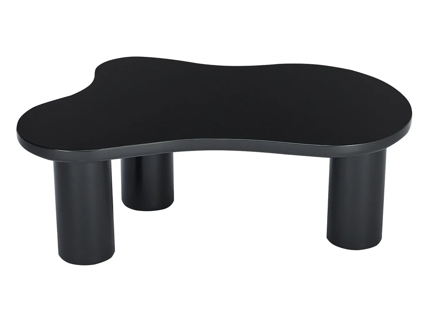 Mesa de centro preta em forma de nuvem - MDF e PVC