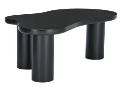 Mesa de centro preta em forma de nuvem - MDF e PVC
