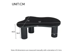 Mesa de centro preta em forma de nuvem - MDF e PVC