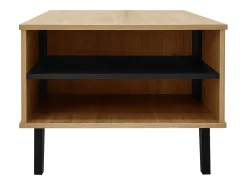 Mesa de centro preta natural e clara com funções de arrumação versáteis, 100x60x45cm