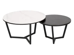 Mesa de centro preto branco modig m66 80x45x80 cm