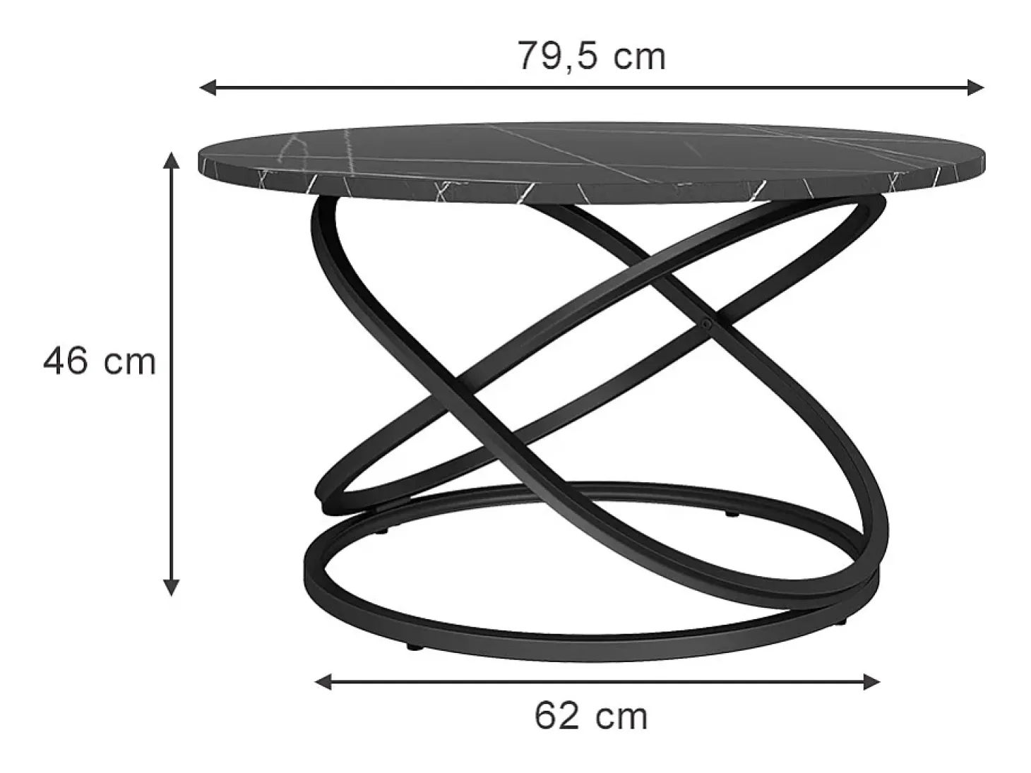 Mesa de centro preto 79.5x62x46 calgary