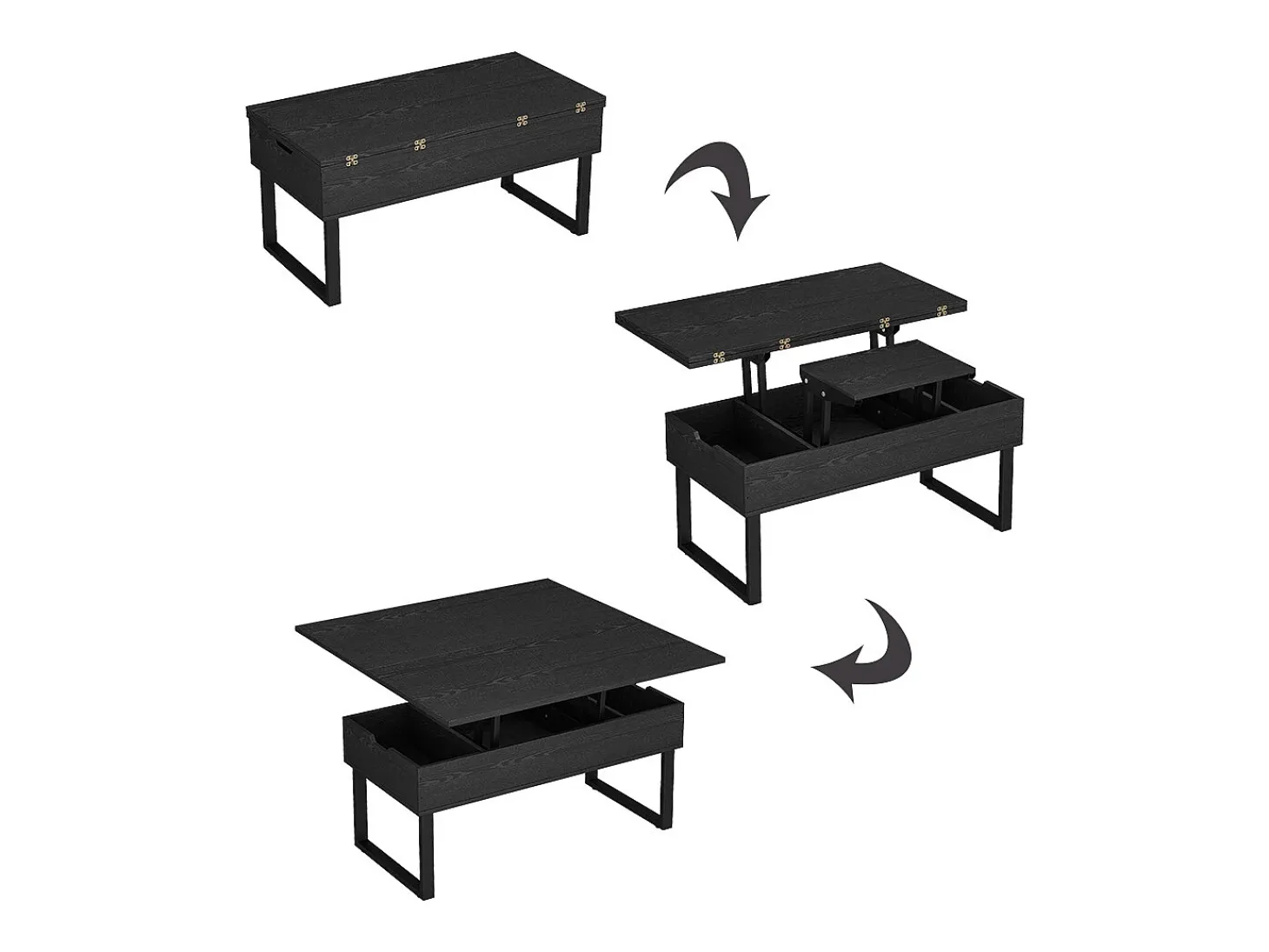 Mesa de centro preto 100x50x48.5 lifty