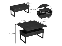 Mesa de centro preto 100x50x48.5 lifty