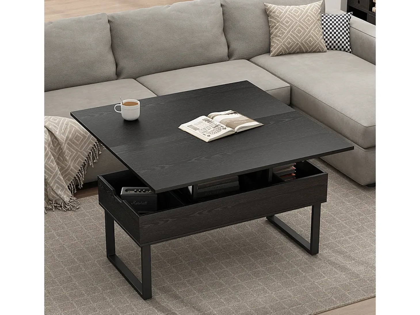 Mesa de centro preto 100x50x48.5 lifty