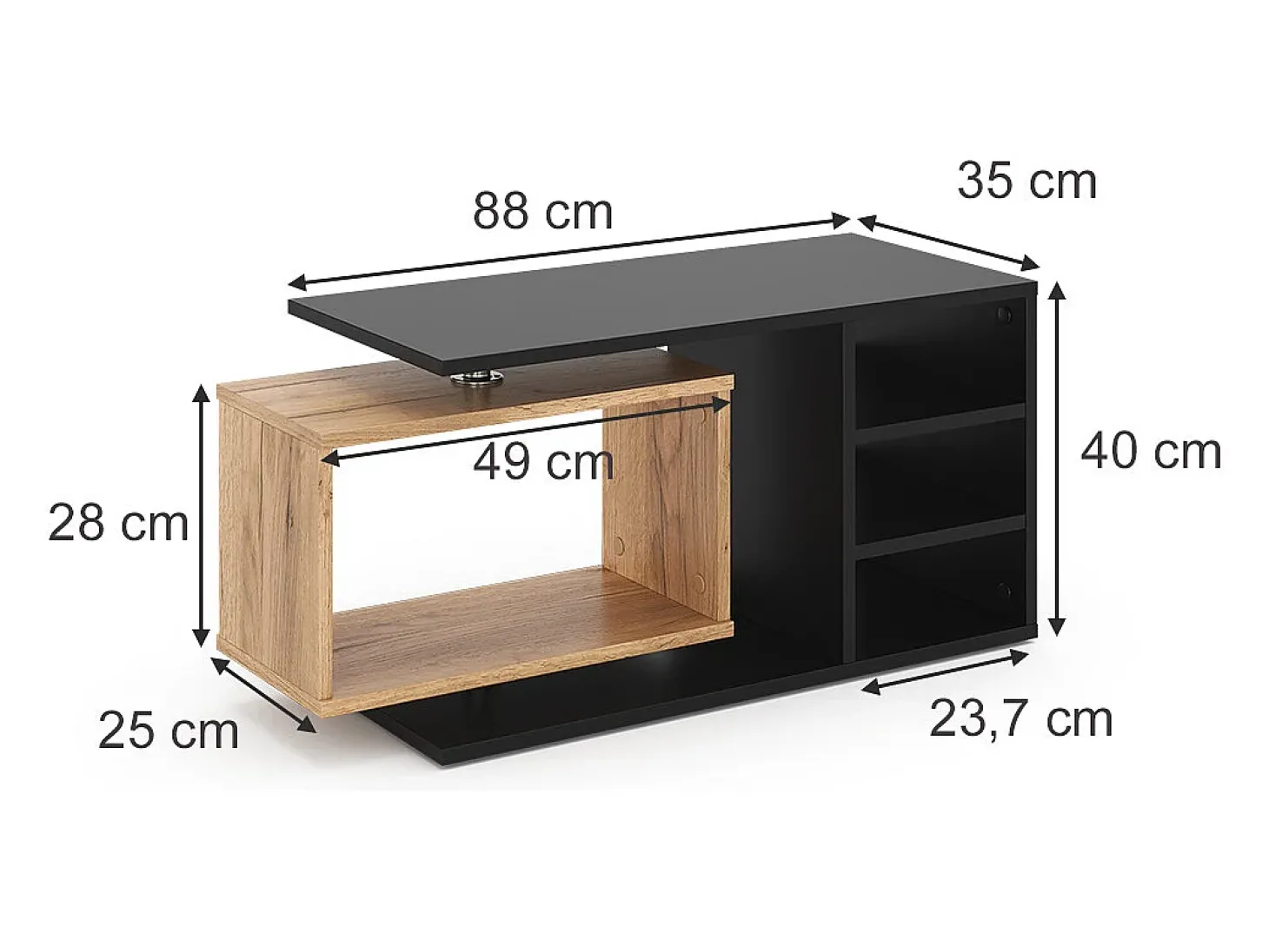 Mesa de centro preto 88x35x40 rafi