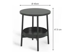 Mesa de centro preto 40x40x47.5 riono