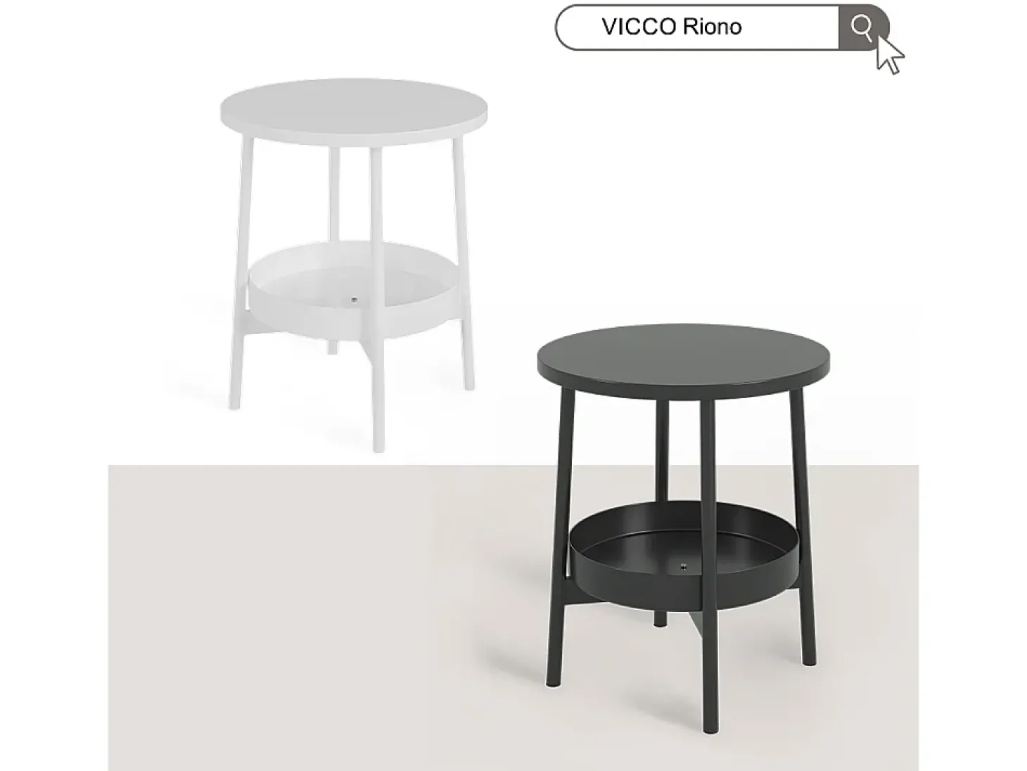 Mesa de centro preto 40x40x47.5 riono