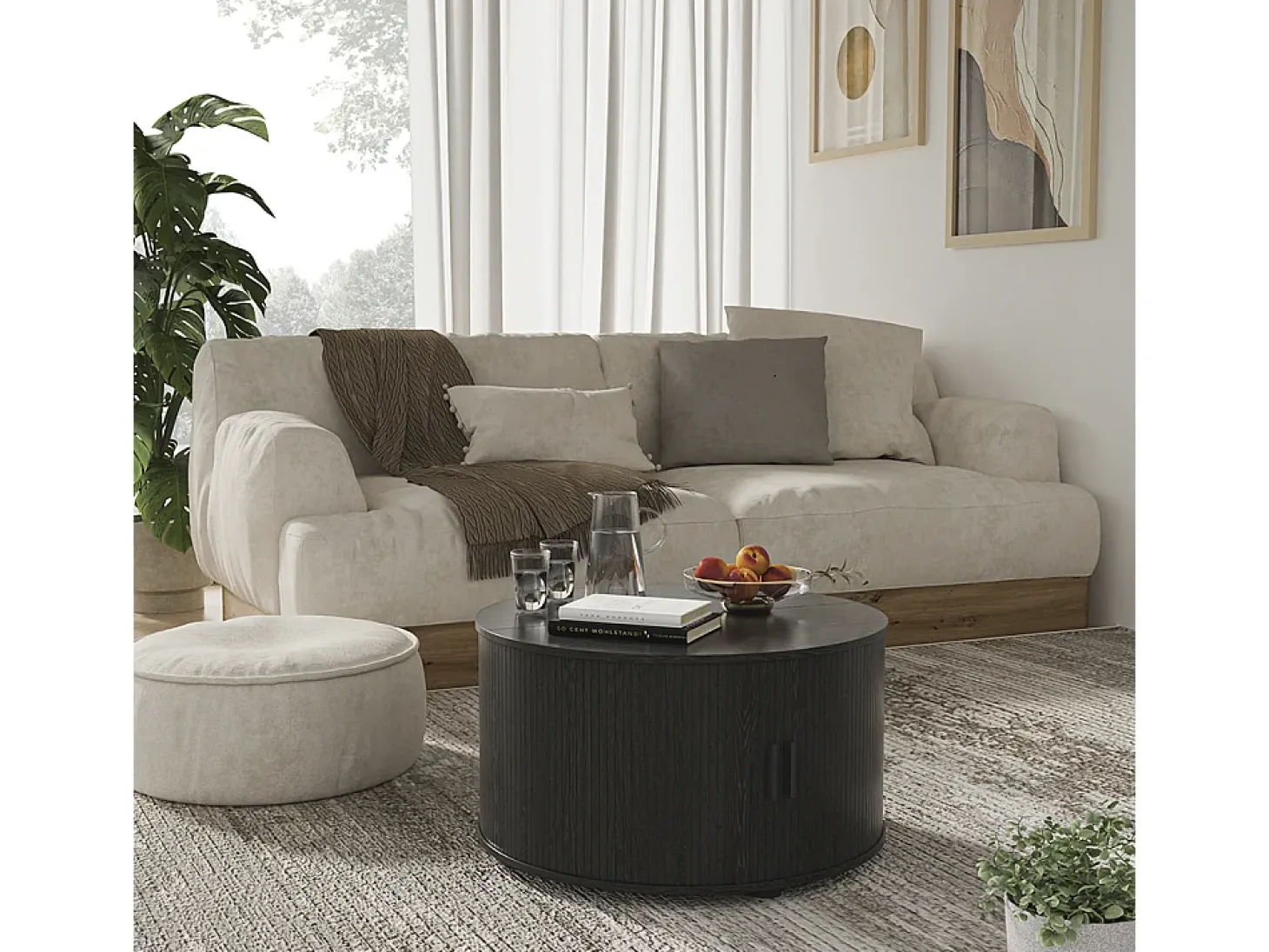 Mesa de centro preto 80x80x45 selva