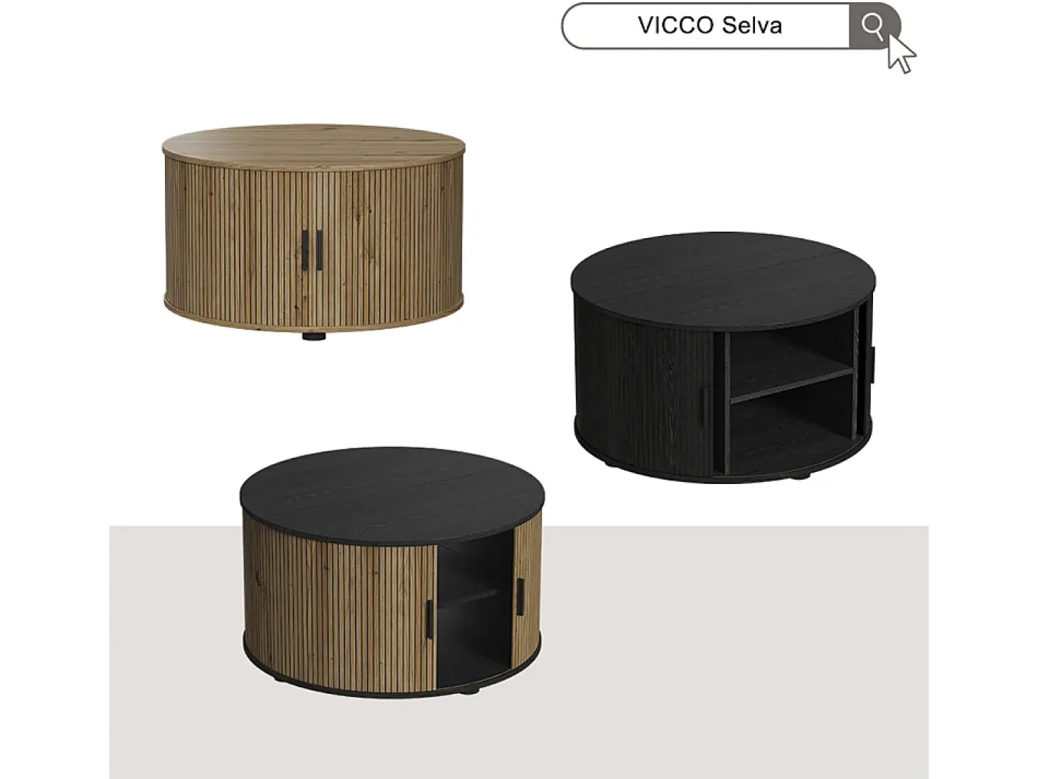 Mesa de centro preto 80x80x45 selva